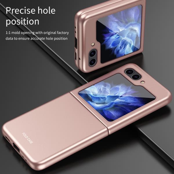 SKALO Samsung Z Flip6 Ultratynd Skin-touch Fold Cover - Rosa guld
