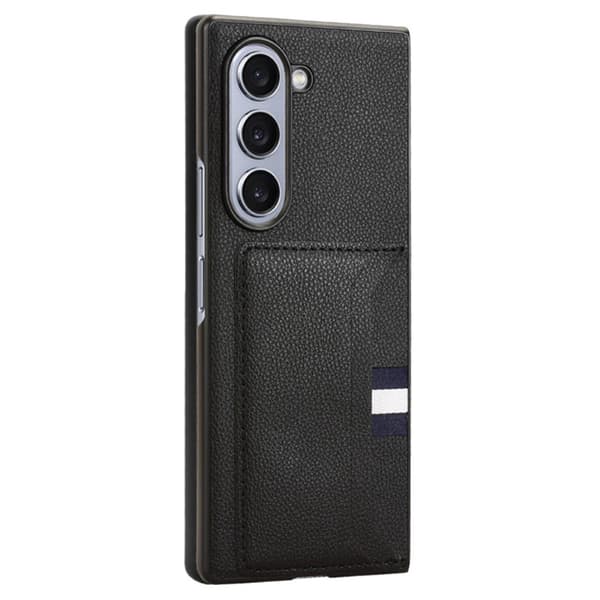 SKALO Samsung Z Fold6 PU-nahkainen Korttikotelo - Musta