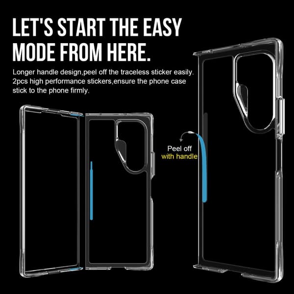 SKALO Samsung Z Fold6 TPU Clear Hybridi Suojakuori - Läpinäkyvä