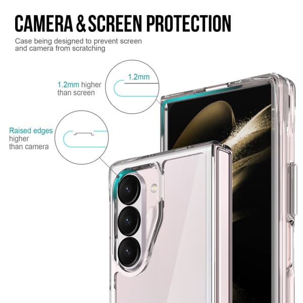 SKALO Samsung Z Fold6 TPU Clear Hybridi Suojakuori - Läpinäkyvä