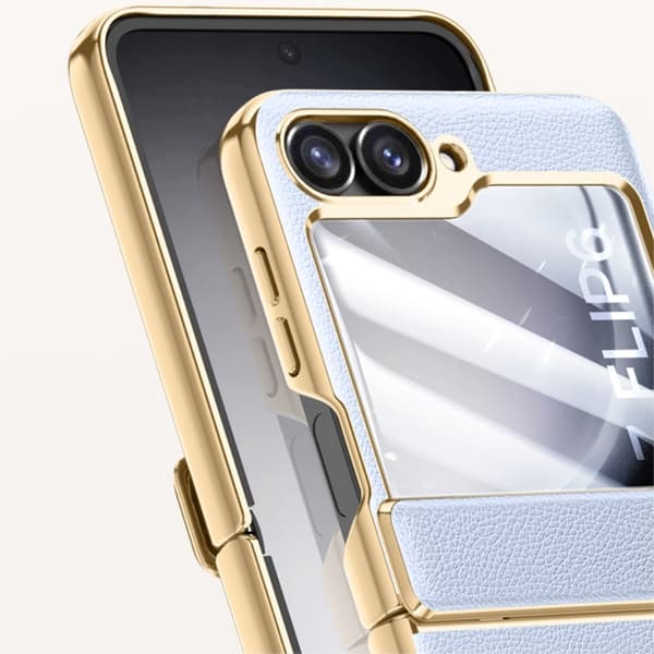Samsung Z Flip6 SKALO Gold Edge Suojakurori - Musta