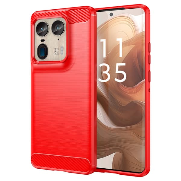 SKALO Motorola Edge 50 Ultra Armor Carbon Stöttåligt TPU-skal Röd