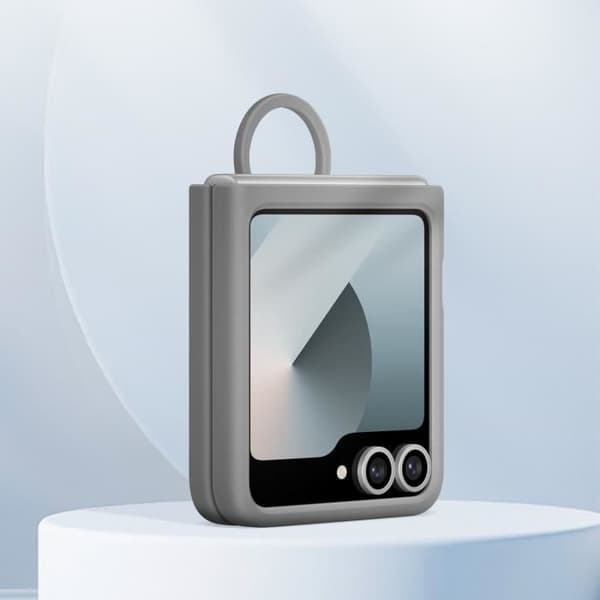 Originalfodral till Samsung Galaxy Z Flip 6 med smal silikonring Samsung grå