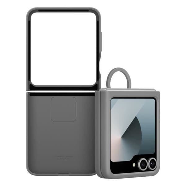 Originalfodral till Samsung Galaxy Z Flip 6 med smal silikonring Samsung grå