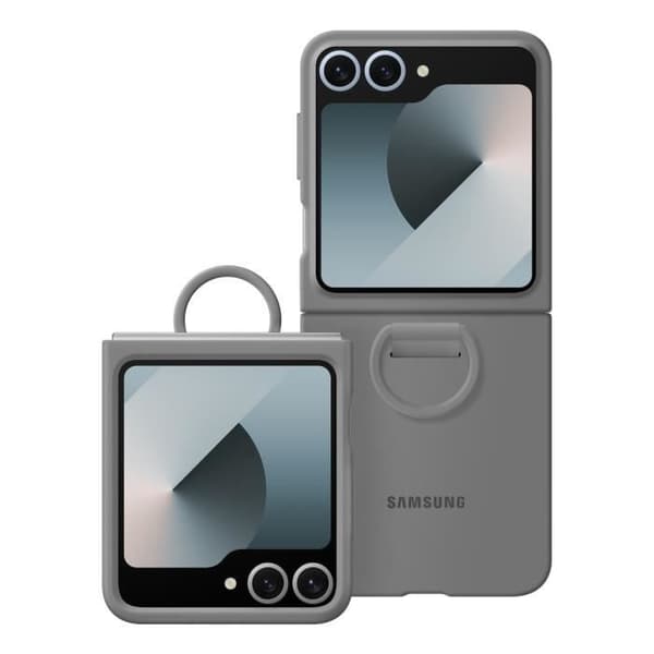 Originalfodral till Samsung Galaxy Z Flip 6 med smal silikonring Samsung grå