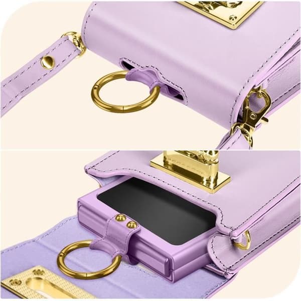 Axelrem för alla Smartphone Flip Elegant Design Purple