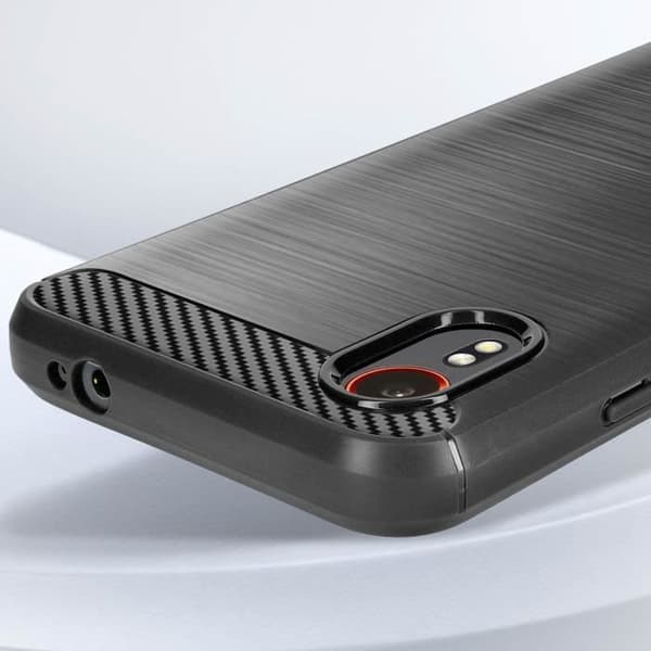 Fodral till Samsung Galaxy Xcover 7 - AVIZAR - Carbon and Brushed Black Effect - Halvstyvt fodral