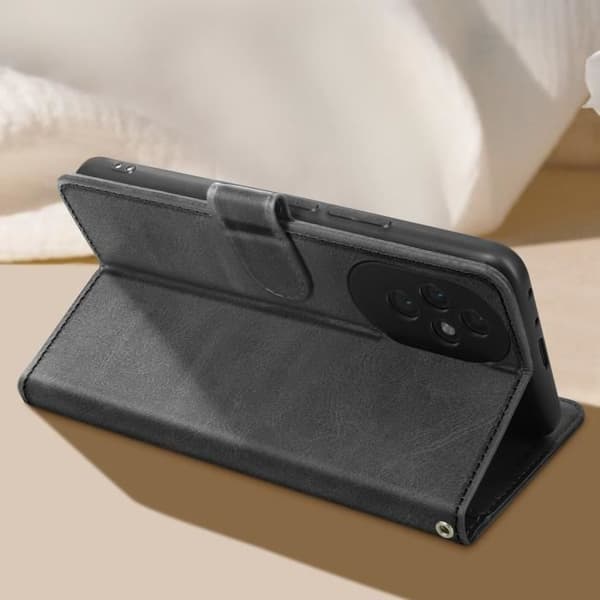Fodral till Honor 200 Pro Handledsrem Flip Wallet Stand Black