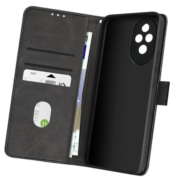 Fodral till Honor 200 Pro Handledsrem Flip Wallet Stand Black