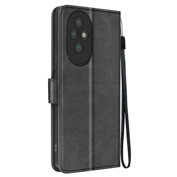 Fodral till Honor 200 Pro Handledsrem Flip Wallet Stand Black