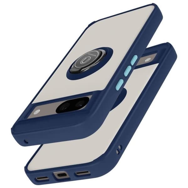 Fodral för Google Pixel 8A - AVIZAR - Metal Ring Video Support - Blå
