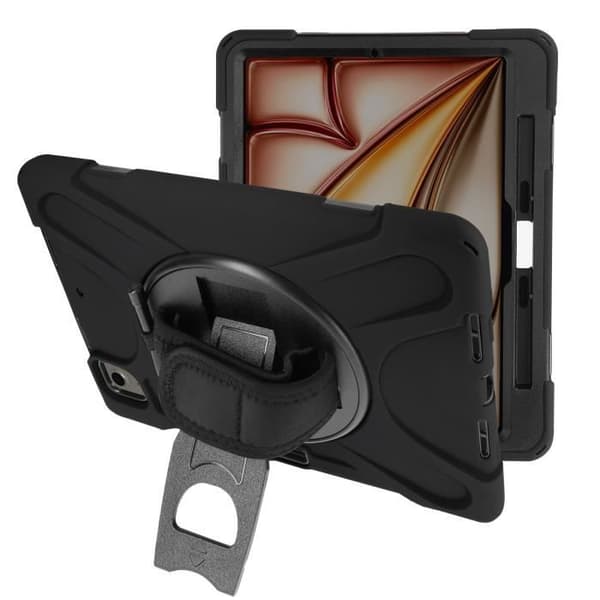 AVIZAR Stötsäker iPad Air 13 2024 Fodral - Svart remstödshandtag
