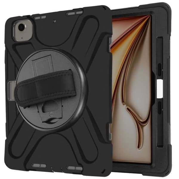 AVIZAR Stötsäker iPad Air 13 2024 Fodral - Svart remstödshandtag