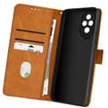 Miniatyrbild 2 av 4: Fodral för Honor 200 Pro - AVIZAR - Handledsrem Flip Wallet Support - Brun - Halvstyv - Syntet
