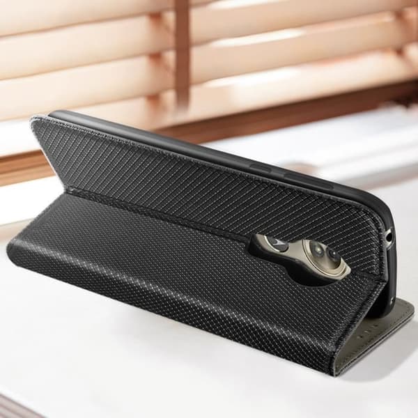 Fodral till Motorola G6 Play och Moto E5 - AVIZAR - Svart - Halvstyvt - Syntetiskt - Blandat