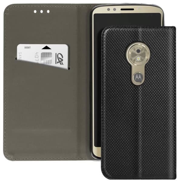 Fodral till Motorola G6 Play och Moto E5 - AVIZAR - Svart - Halvstyvt - Syntetiskt - Blandat