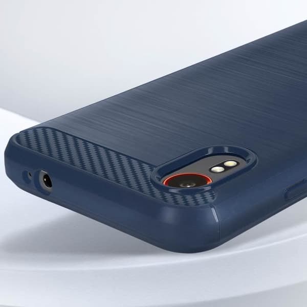 Fodral till Samsung Galaxy Xcover 7 - AVIZAR - Mjuk kol och borstad effekt - Midnattsblå