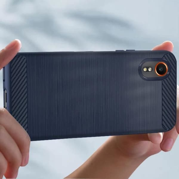 Fodral till Samsung Galaxy Xcover 7 - AVIZAR - Mjuk kol och borstad effekt - Midnattsblå