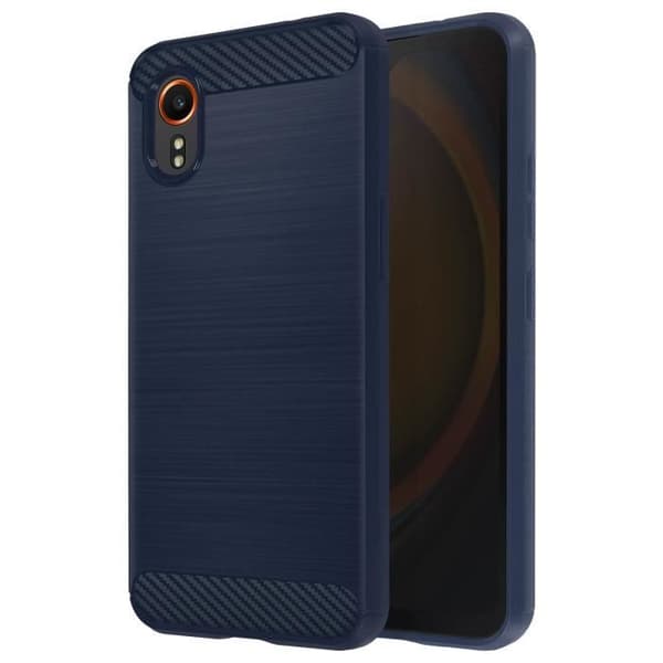 Fodral till Samsung Galaxy Xcover 7 - AVIZAR - Mjuk kol och borstad effekt - Midnattsblå