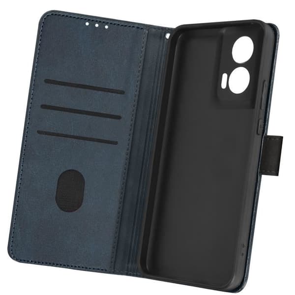 Fodral till Motorola Edge 50 Fusion Handledsrem Flip Wallet Stand Midnight Blue