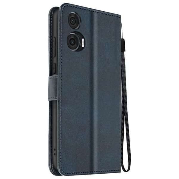 Fodral till Motorola Edge 50 Fusion Handledsrem Flip Wallet Stand Midnight Blue