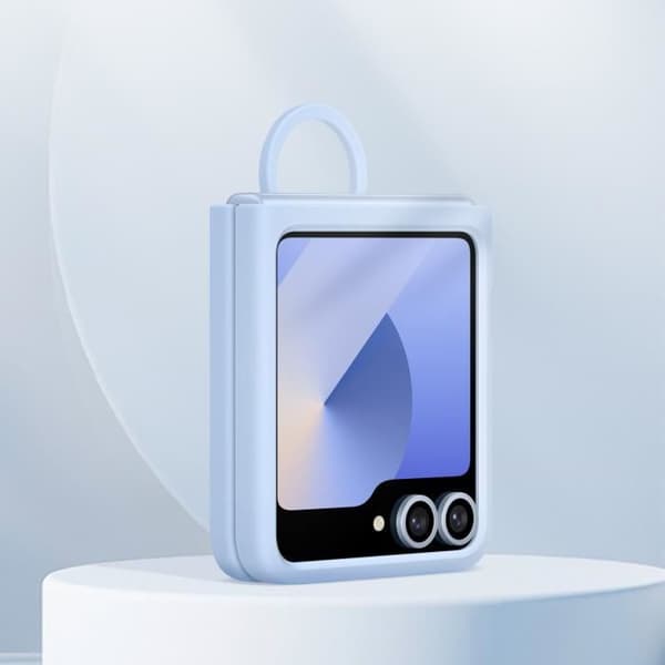Originalfodral till Samsung Galaxy Z Flip 6 med smal silikonring Samsung blekblå
