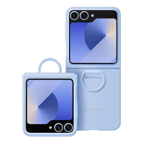 Originalfodral till Samsung Galaxy Z Flip 6 med smal silikonring Samsung blekblå