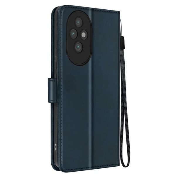 Fodral för Honor 200 Pro - AVIZAR - Handledsrem Flip Wallet Support - Blå - Blandat