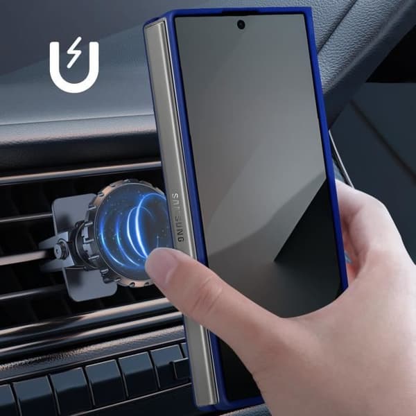 AVIZAR Hårt Fodral för Samsung Galaxy Z Fold 6 - Metallring Blå Videostöd - Stötsäkert fodral