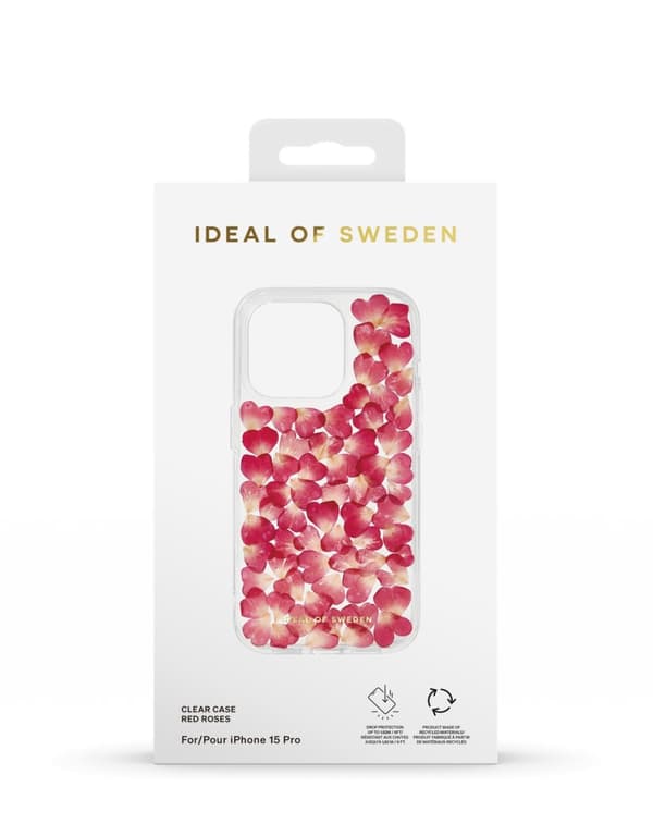 Clear Case iPhone 15 Pro Red Roses