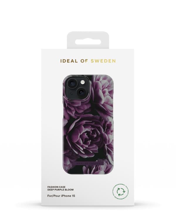 Printed Case iPhone 15 Deep Purple Bloom