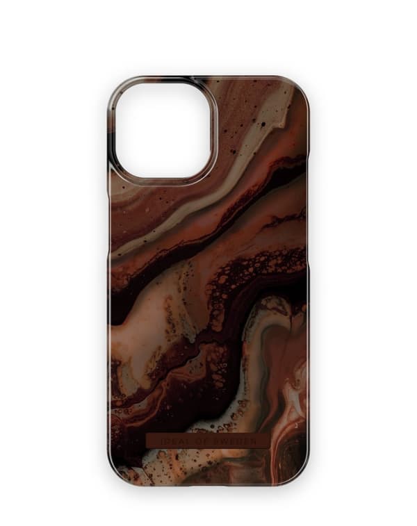Printed Case iPhone 15 Dark Amber Marble