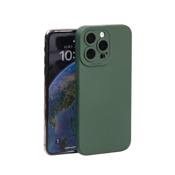 iPhone 14 Plus Matt Grönt Skal - Med Kameraskydd