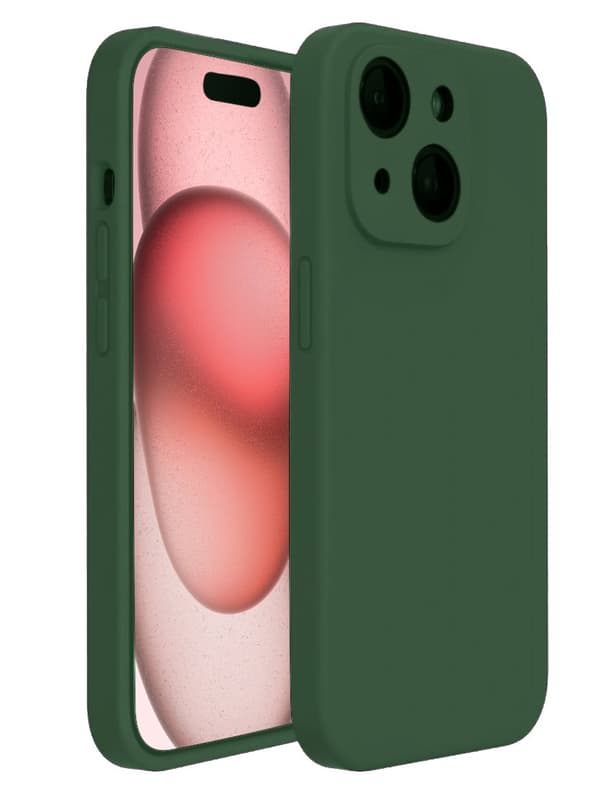 iPhone 15 Matt Grönt Skal - Med Kameraskydd