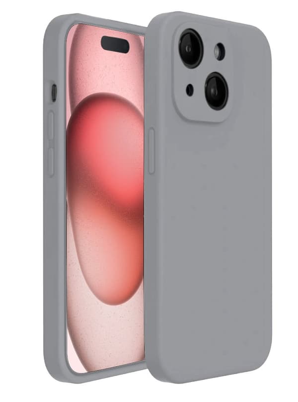 iPhone 15 Matt Grå Skal - Med Kameraskydd