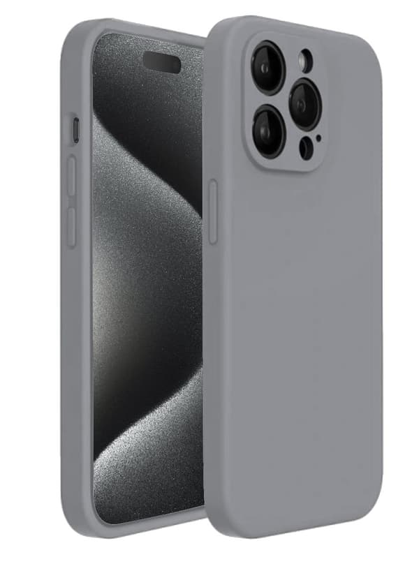 iPhone 15 Pro Matt Grå Skal - Med Kameraskydd