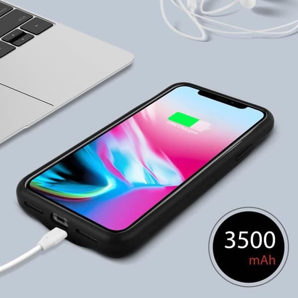 Coque iPhone X / XS - Akashi - Hård 2 i 1 - Batteri 3500mAh - Motståndskraftigt skydd - Trådlös laddning