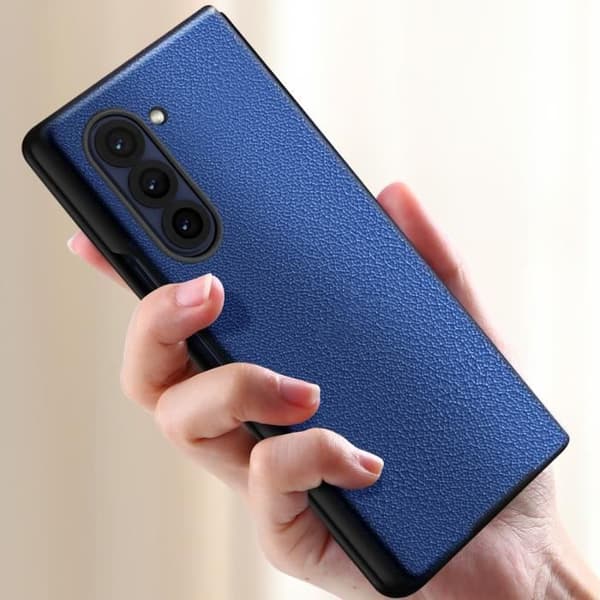 Fodral till Samsung Galaxy Z Fold 6 - AVIZAR - Grained Texture Foldable Design - Midnight Blue