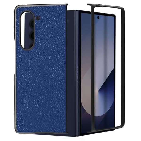Fodral till Samsung Galaxy Z Fold 6 - AVIZAR - Grained Texture Foldable Design - Midnight Blue