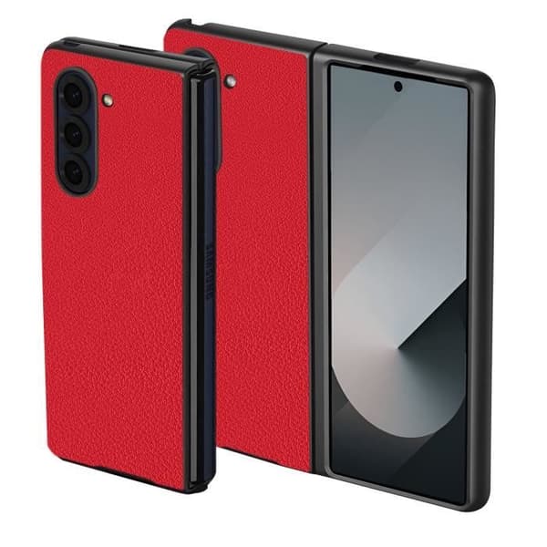 Fodral till Samsung Galaxy Z Fold 6 Foldable Design Grained Texture Red