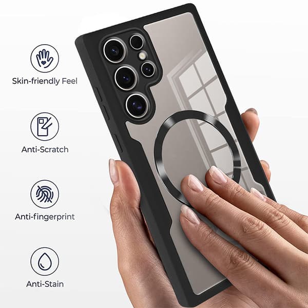 INF Fuldt lukket magnetisk skal og film integreret etui til Samsung S22-serien Samsung S22 Plus