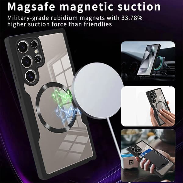 INF Fuldt lukket magnetisk skal og film integreret etui til Samsung S22-serien Samsung S22 Plus