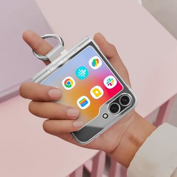 Fodral till Samsung Galaxy Z Flip 6 Ring Hårt Tunt Ljus Transparent - AVIZAR - Modernt - Blandat