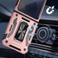 Miniatyrbild 3 av 4: Fodral till Samsung Galaxy Z Flip 6 - AVIZAR - Skin ArmoRing - Stötsäker - Ringstöd - Champagnerosa