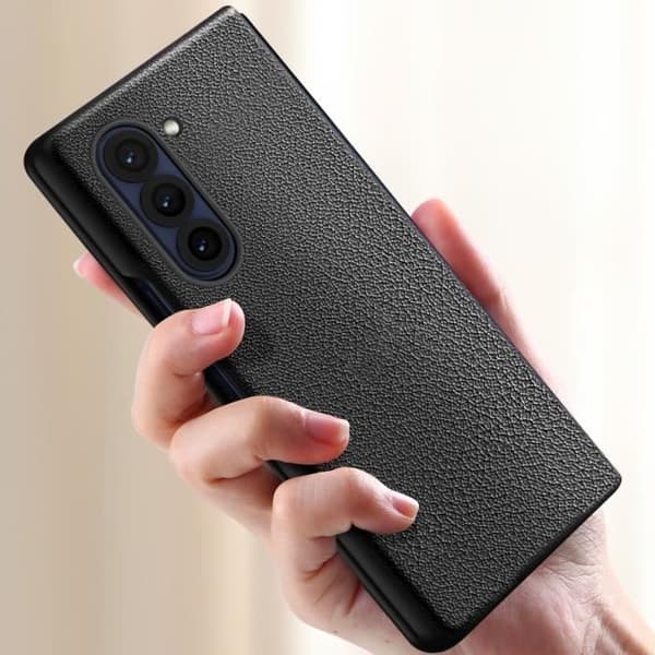 Fodral - AVIZAR - Samsung Galaxy Z Fold 6 - Kornstruktur - Svart - Stöt- och repskydd