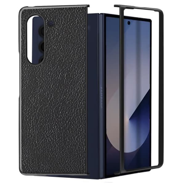 Fodral - AVIZAR - Samsung Galaxy Z Fold 6 - Kornstruktur - Svart - Stöt- och repskydd