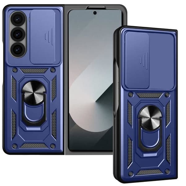 Fodral till Samsung Z Fold 6 - AVIZAR - Midnattsblå - Stel - Syntet - MIL-STD-810G 516.6 Certifierad