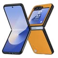 Miniatyrbild 1 av 4: X-Level Semi-Hard Fodral till Samsung Galaxy Z Flip 6 - Carbon Fiber Texture - Orange