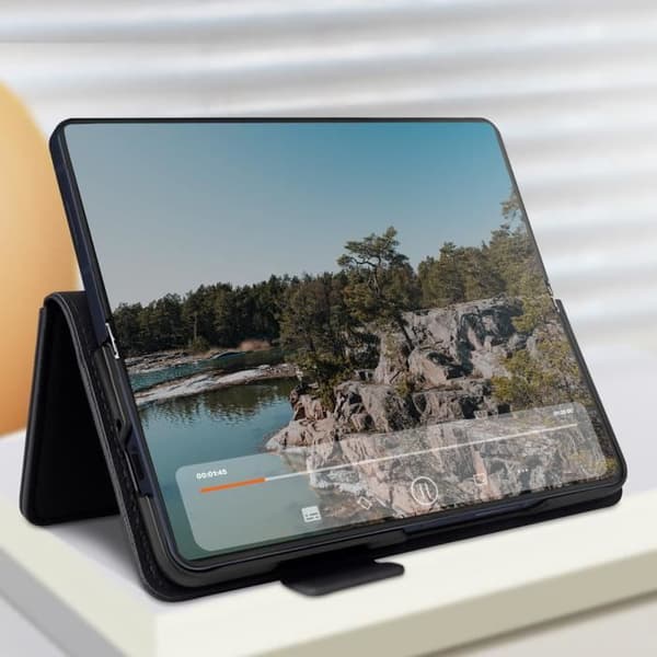 Fodral till Galaxy Z Fold 6 Wallet Magnetic Tab handledsrem Svart