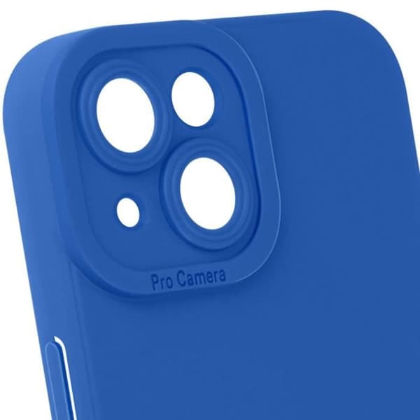 Skal till iPhone 15 Plus - AVIZAR - Matt silikon - Kameraskydd - Blå